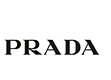 Um logotipo preto e branco da Prada em um fundo branco.