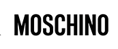 Um logotipo preto e branco da Moschino em um fundo branco.