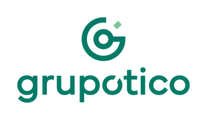 Um logotipo para Grupotico com um círculo verde e a palavra Grupotico em um fundo branco