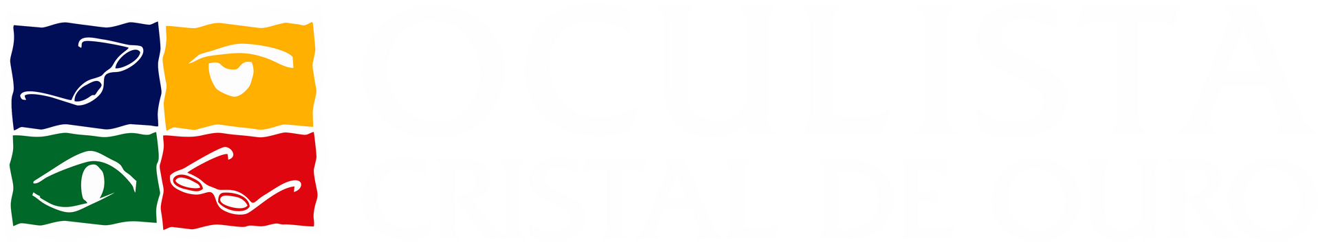 A colorful logo for oculista cristal de ouro