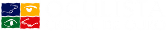 A colorful logo for oculista cristal de ouro