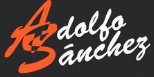 Logotipo "AS" en color naranja con "Adolfo Sánchez" en letra blanca sobre fondo negro.