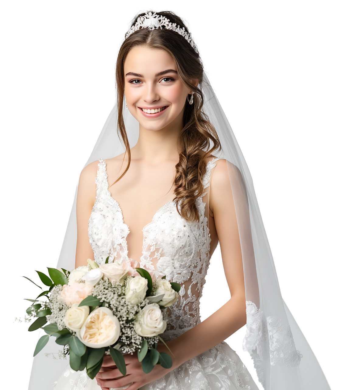 Une femme avec des lunettes et un téléphone rouge sourit en le regardant. Elle porte un pull beige à rayures rouges.