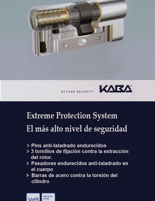 Un cartel del sistema de protección extrema Kara en español