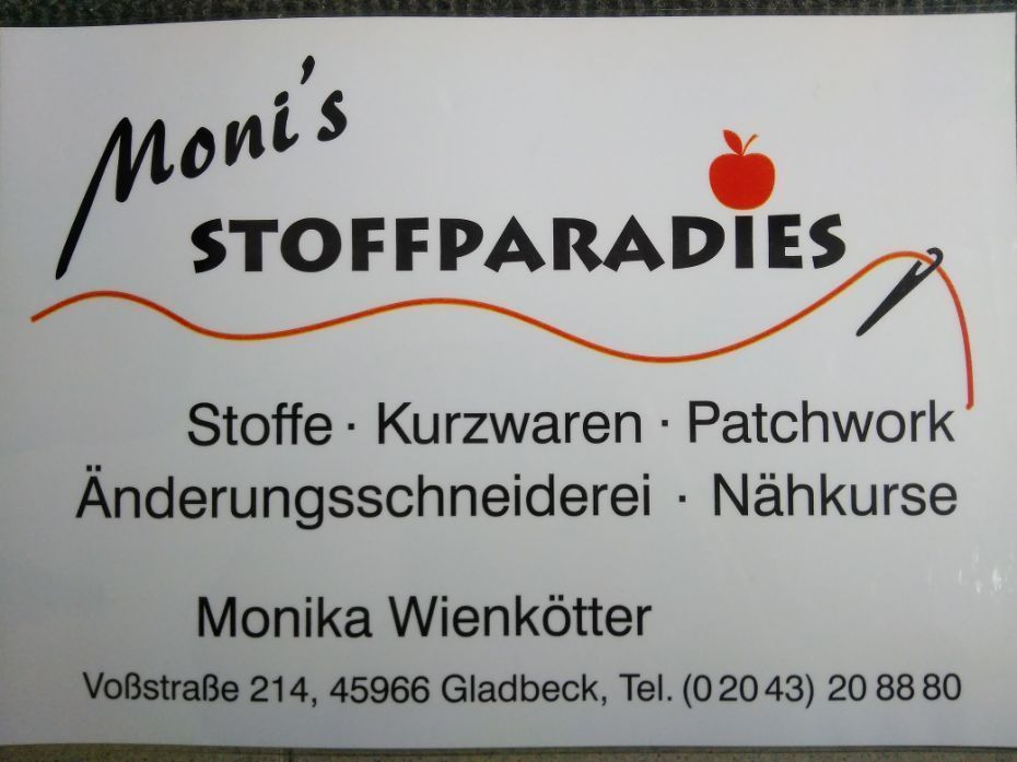 Moni's Stoffparadies-Visitenkarte