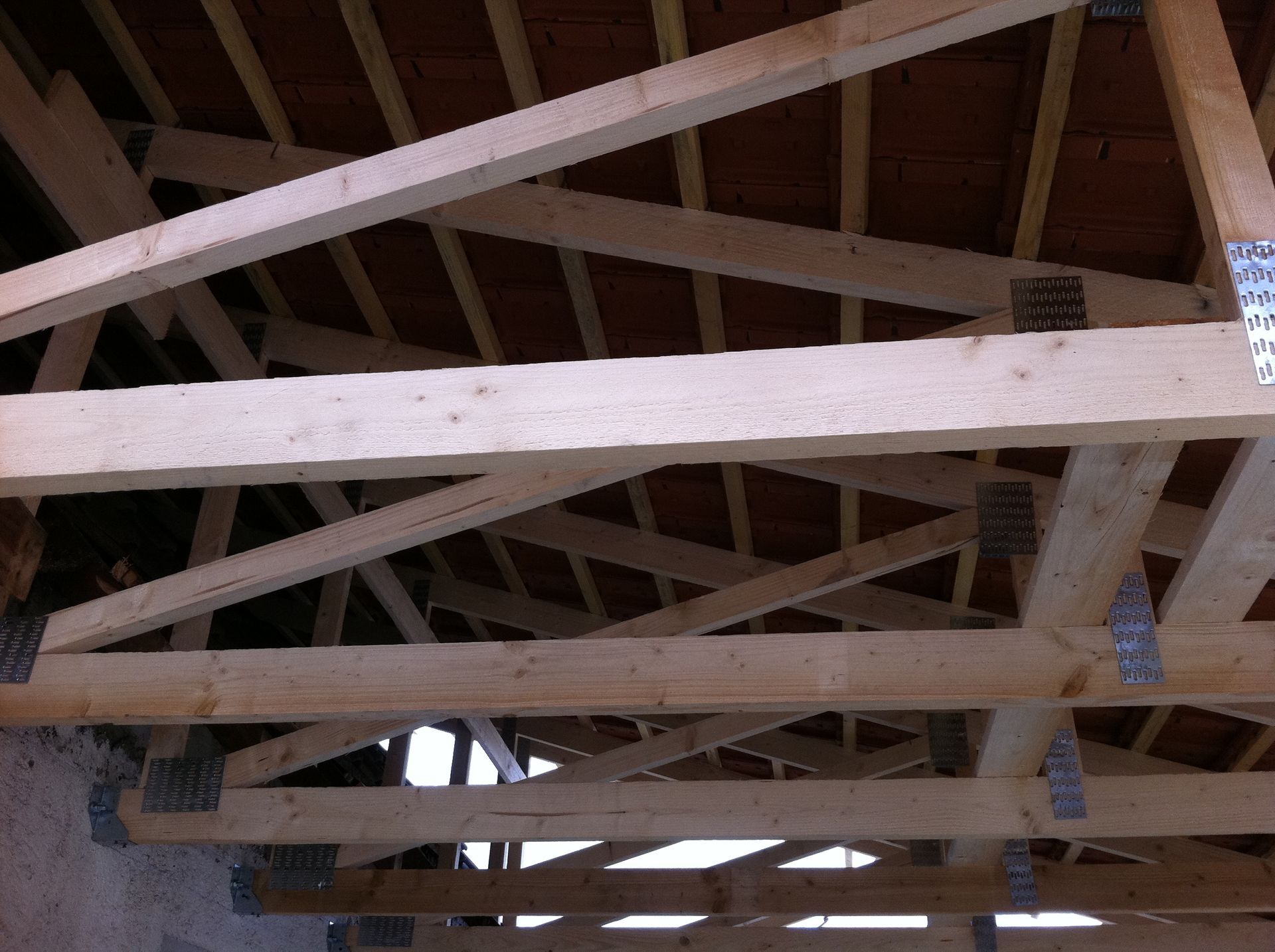 Détail de charpente industrielle