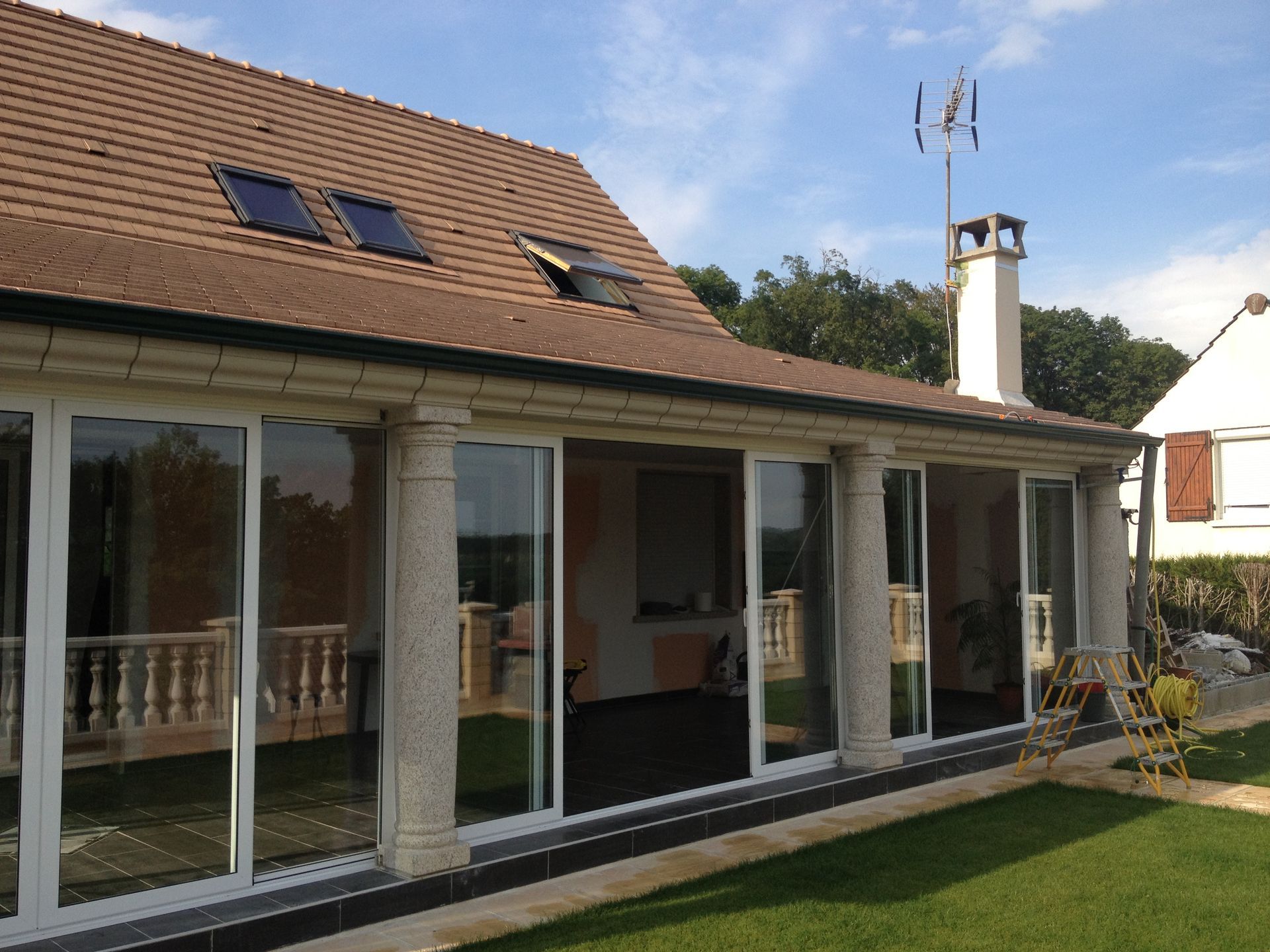 Toiture de véranda terminée