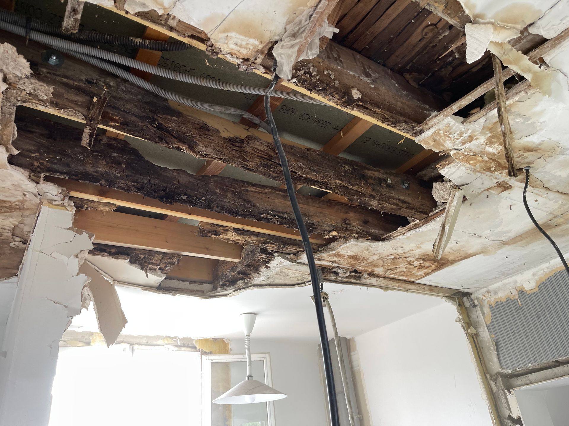 Rénovation de plafond, plancher bois et de l'électricité