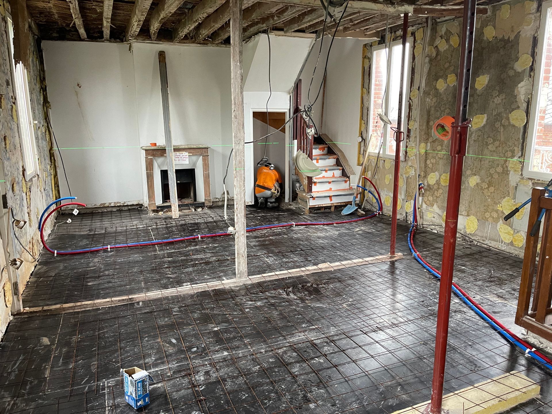 Ferraillage avant coulage de la chappe