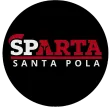 Logotipo de Sparta Santa Pola en rojo y blanco sobre un círculo negro.