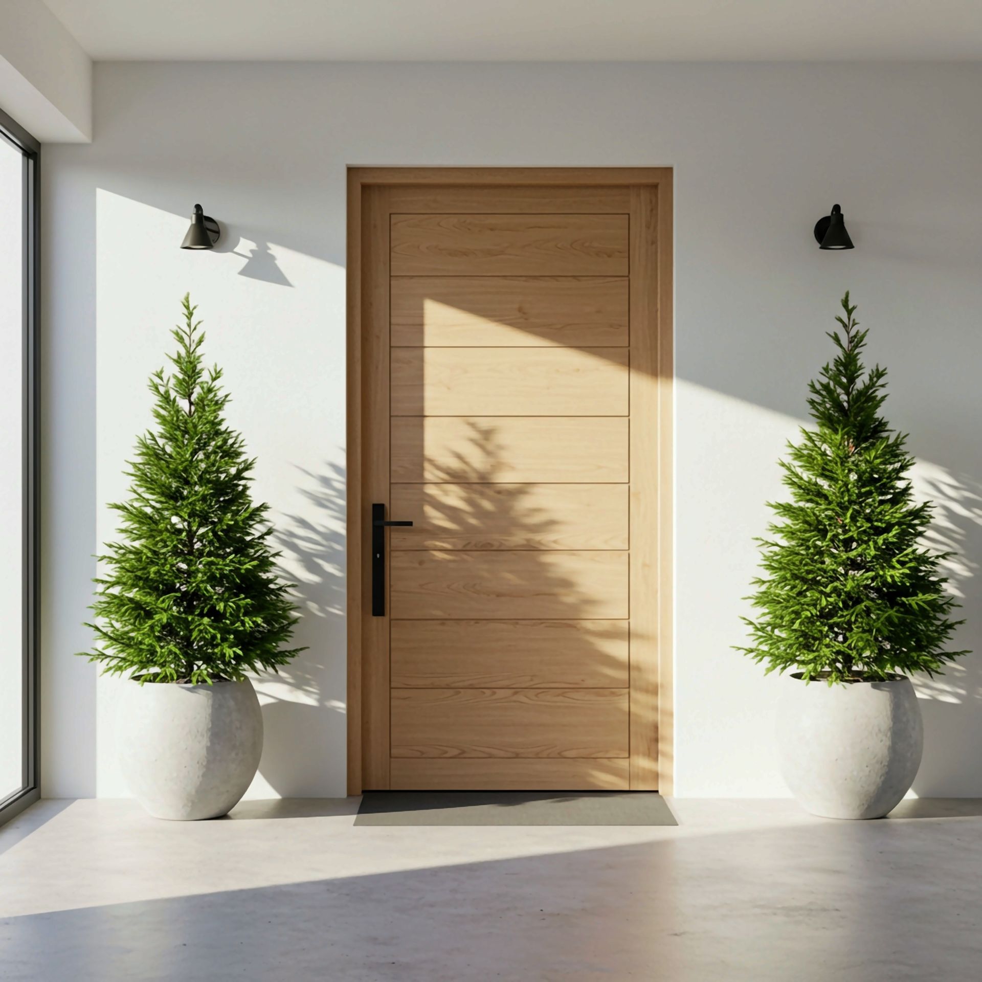 Porte d'entrée moderne en bois