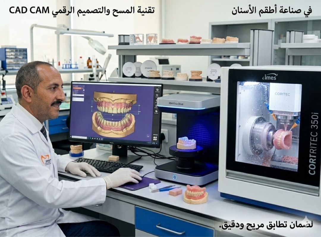 طبيب أسنان يستخدم أحدث التقنيات الرقمية والماسحات الضوئية في العلاج