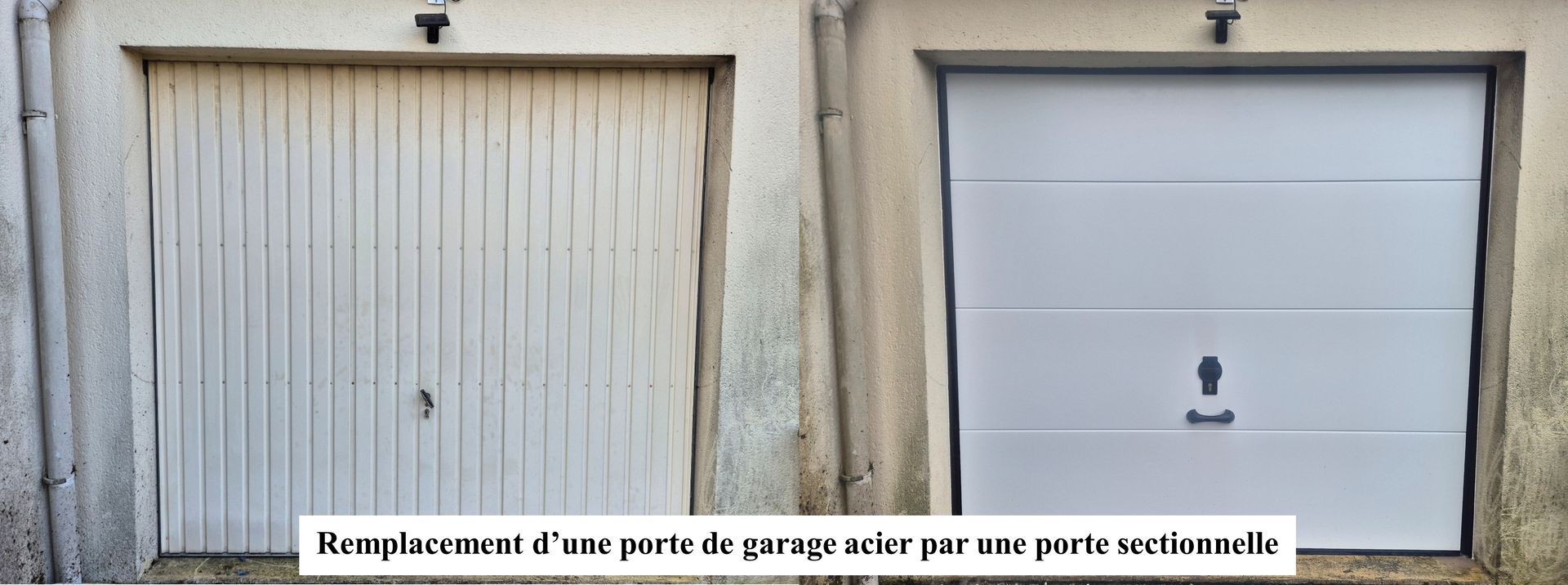 Remplacement d'une porte de garage acier par une porte sectionnelle