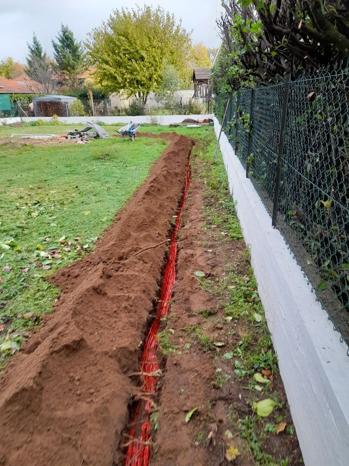 Tranchée creusée au sol