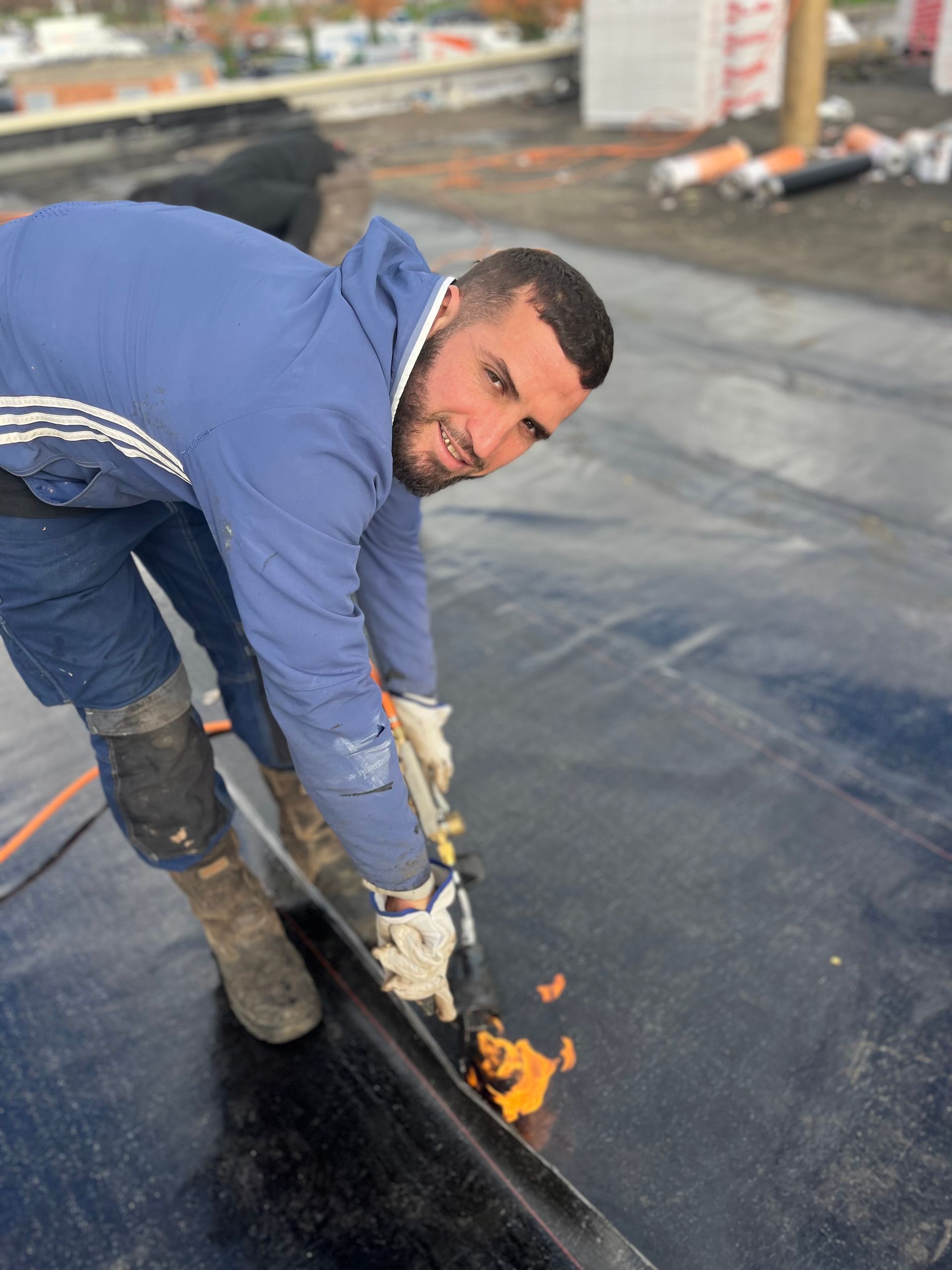 Étancheur en pleins travaux