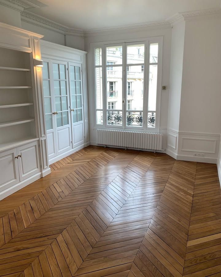 Parquet en point de Hongrie dans un appartement parisien