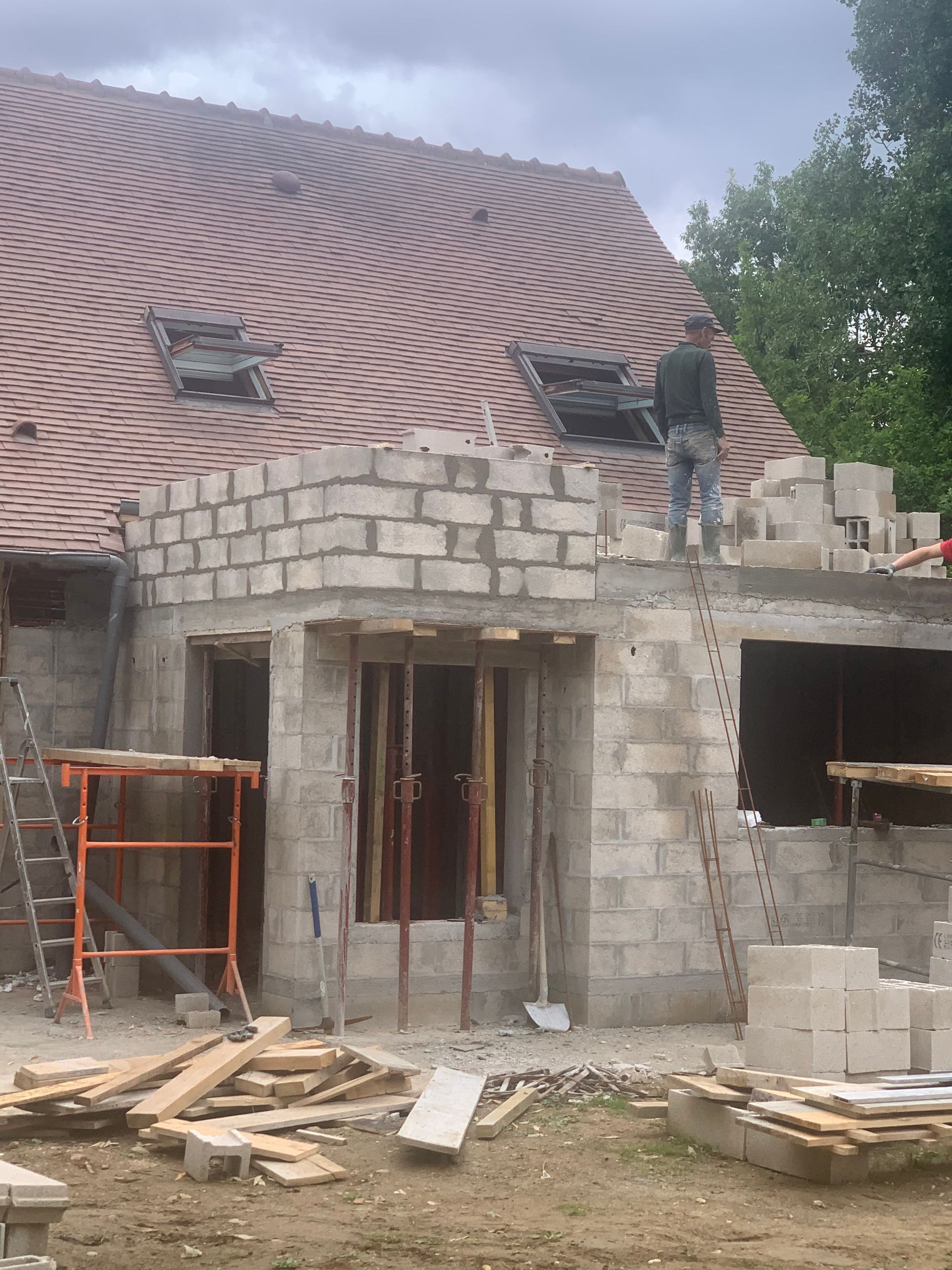 Agrandissement de maison en cours