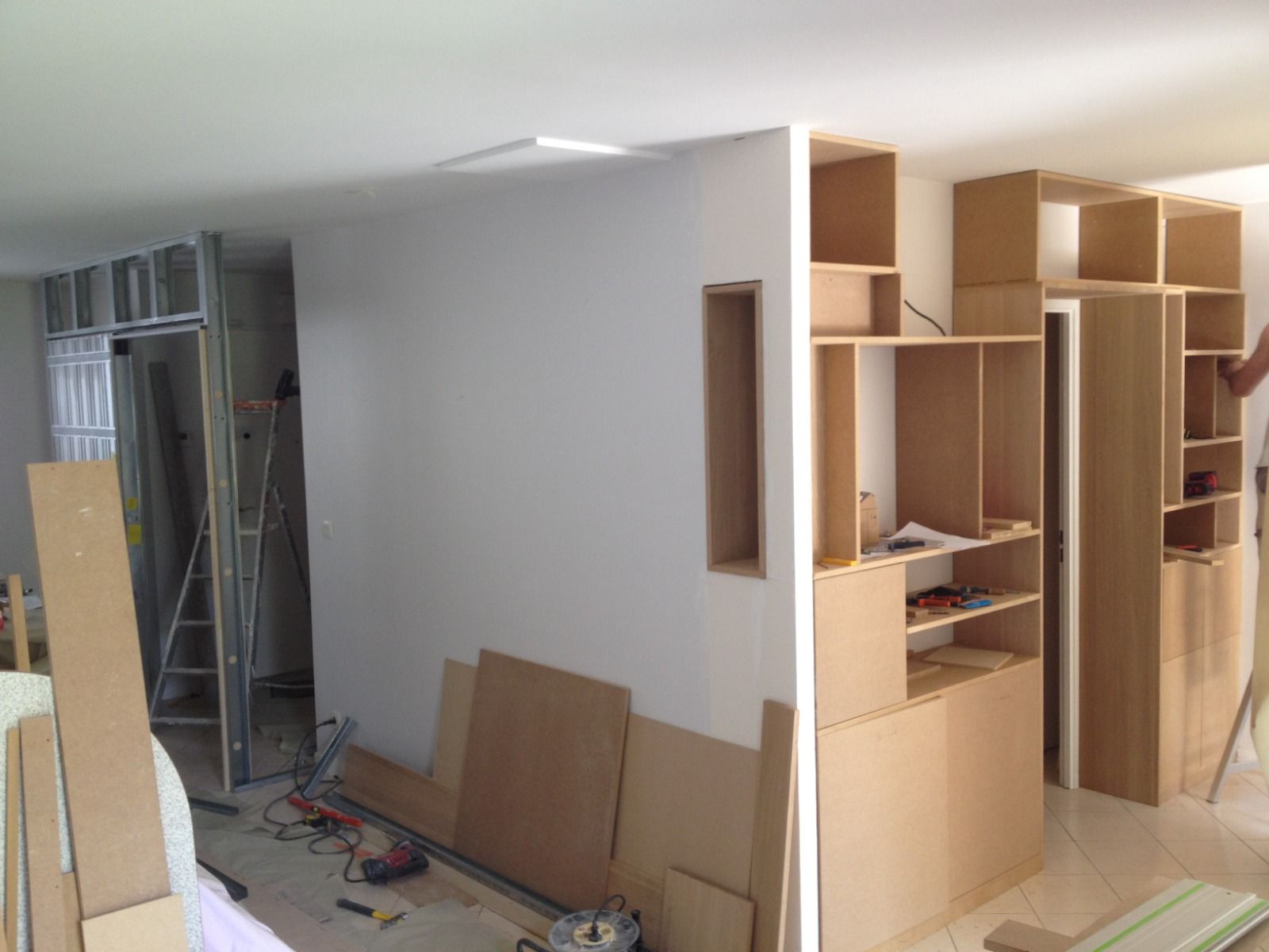 Création d'un meuble sur mesure dans un couloir