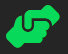 Un icono de puño verde sobre un fondo negro.