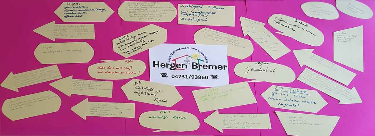 Eine rosa Tafel mit Antworten auf die Frage