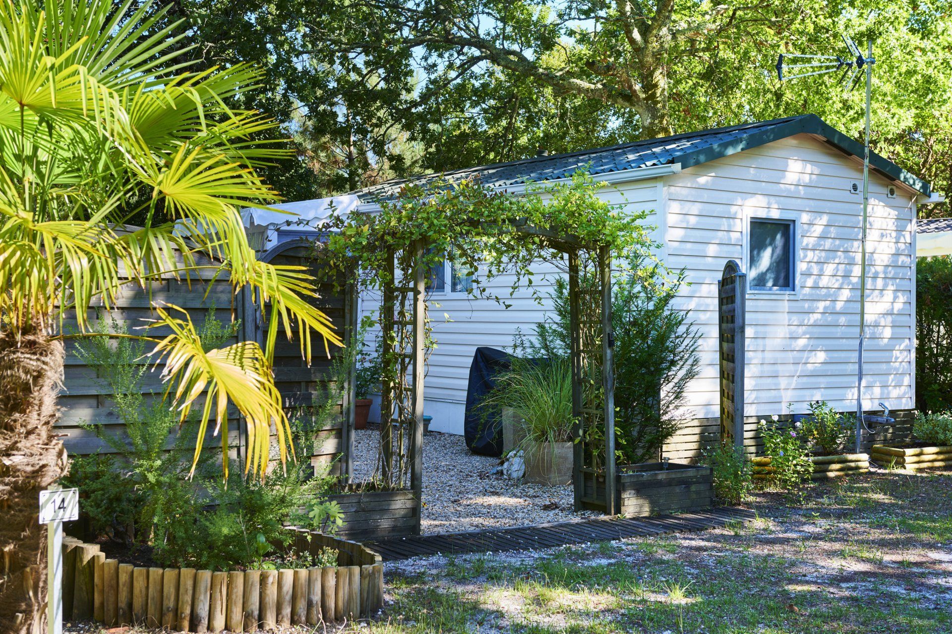 Entrée du terrain d'un mobile home