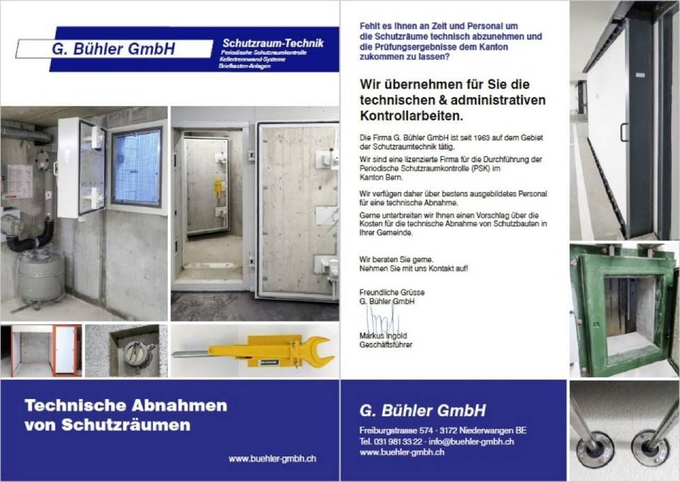 G. Buhler GmbH technische Abnahme von Schutzräumen