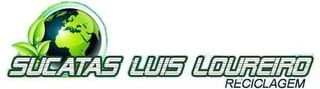 Logo with a globe and leaves, text says "Sucatas Luis Loureiro Reciclagem".