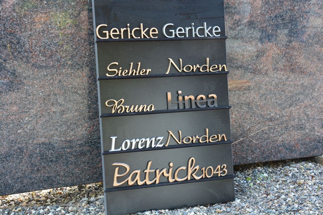 Ein Schild mit der Aufschrift Gercke Gericke darauf