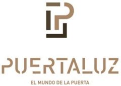A logo for puertaluz el mundo de la puerta
