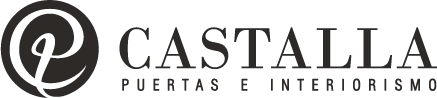 A black and white logo for castalla puertas e interiorismo