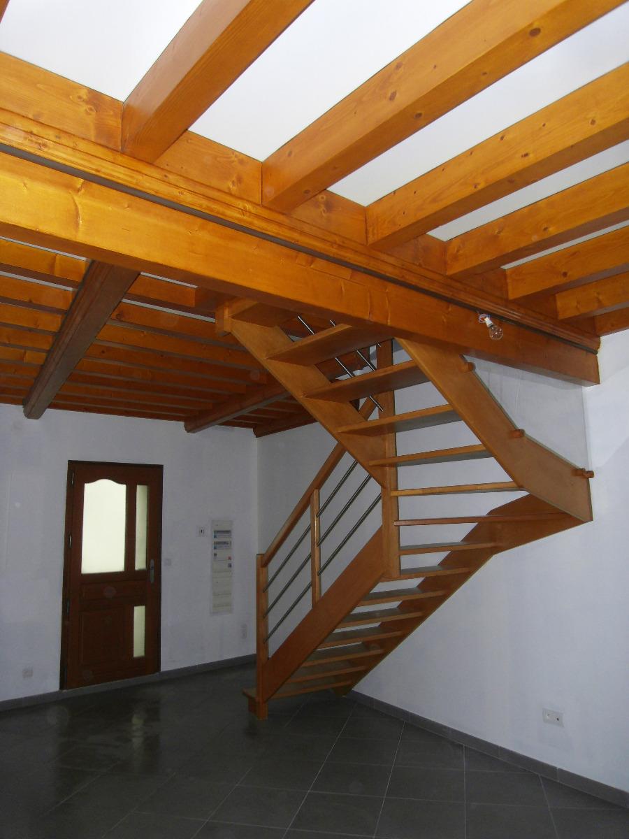 escalier 2 barrière bois inox