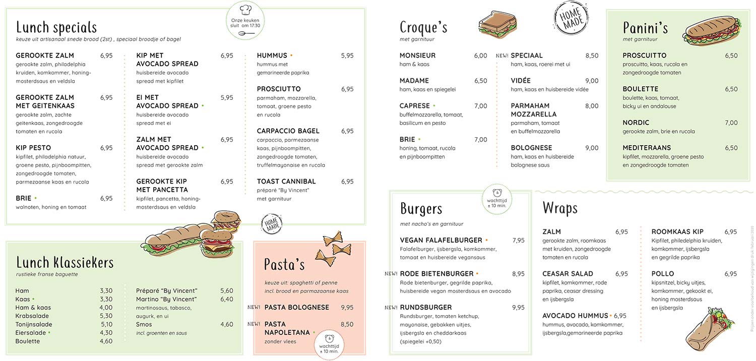 Onze menukaart