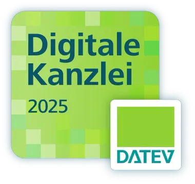 Ein grünes Schild mit der Aufschrift „Digitale Kanzlei 2025“