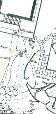 Eine Schwarz-Weiss-Zeichnung eines Aussenbereiches. Foto von der Sonderegger Gartenbau GmbH