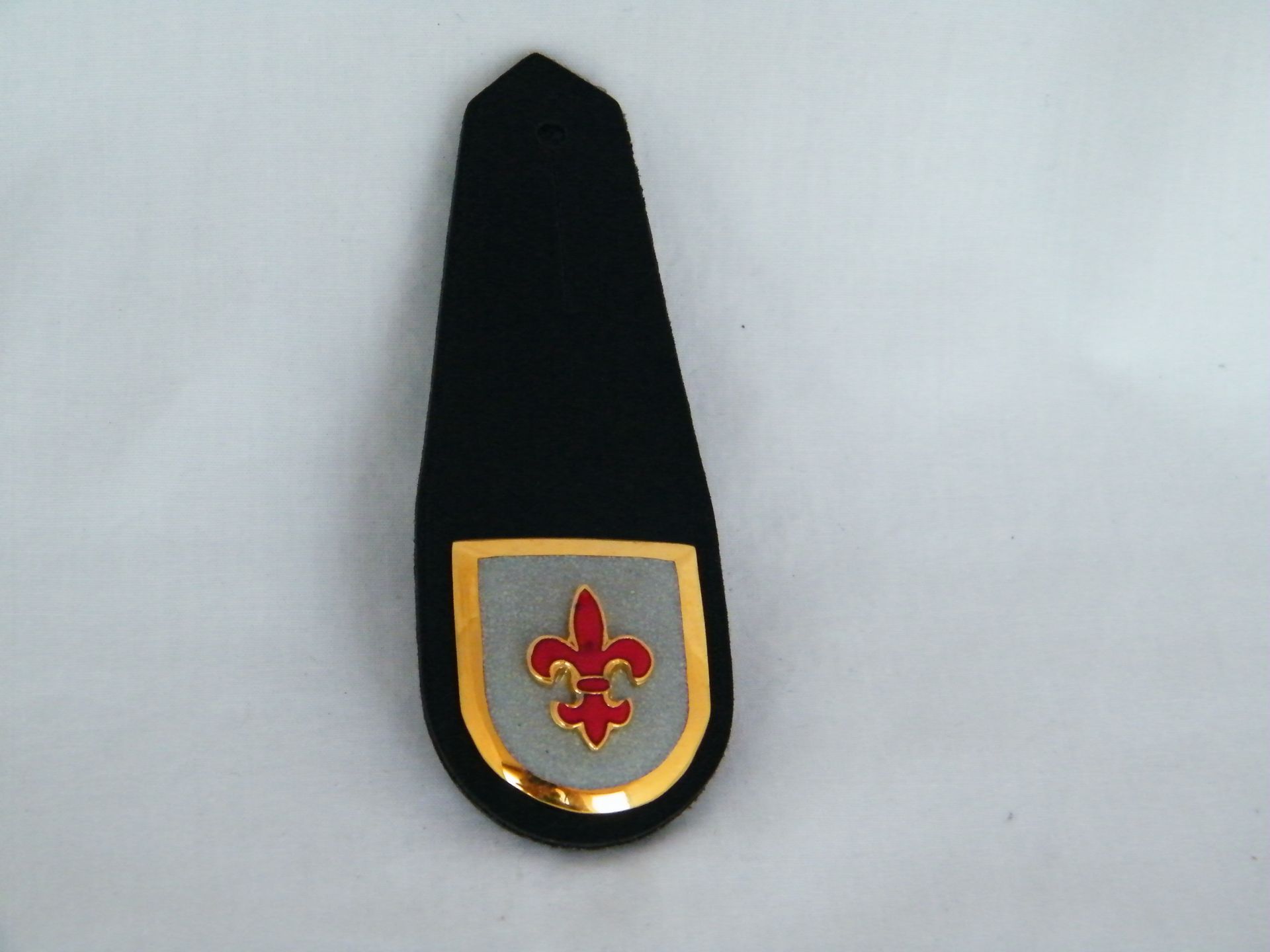 Una insignia con una flor de lis