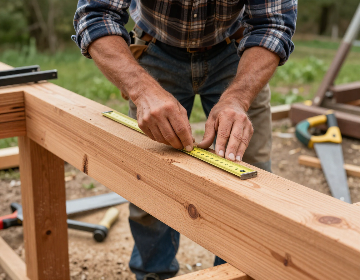 Détail d'une construction en bois