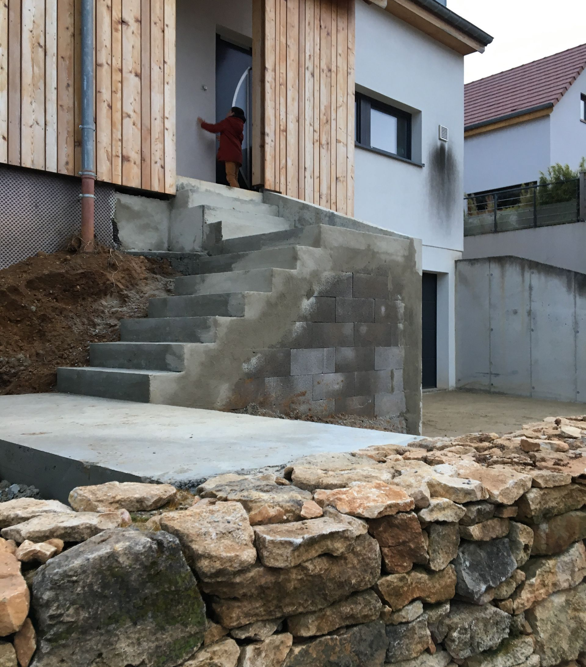 Escalier  en béton exterieur