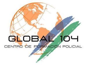 El logotipo del centro de formación policial Global 104