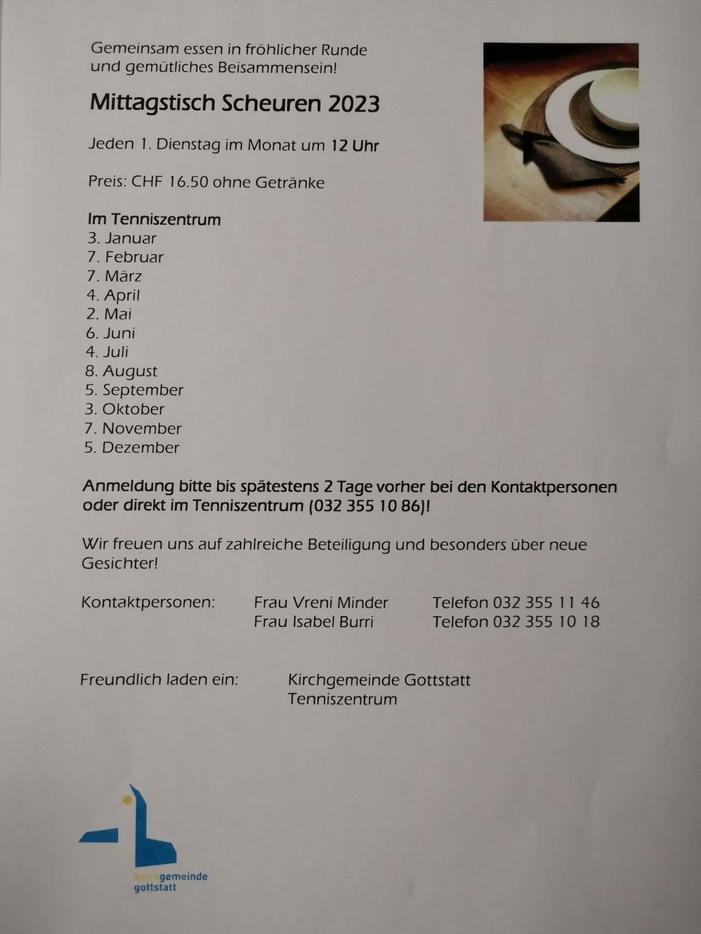 Mittagstisch Scheuren - Daten 2023