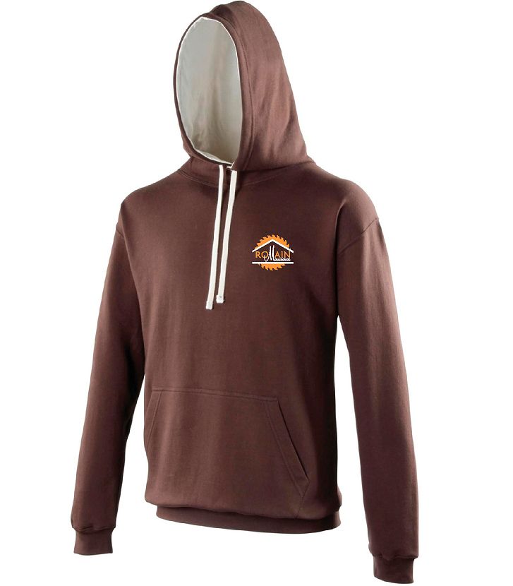 Survêtement à capuche marron floqué