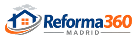 Logotipo de Reforma360 Madrid con icono de casa y texto en naranja, azul y gris.