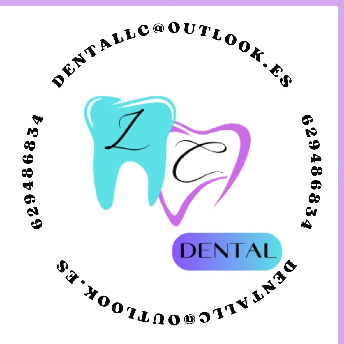 Logotipo para una clínica dental que presenta un diente turquesa con las iniciales "ZC"