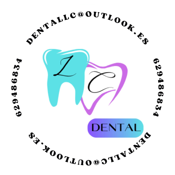 Logotipo para Dental LLC: diente verde azulado con una Z estilizada y diente morado con una C.