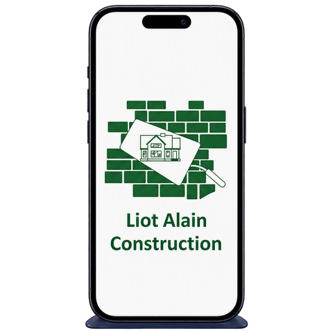 Un smartphone avec le logo de Liot Alain Construction