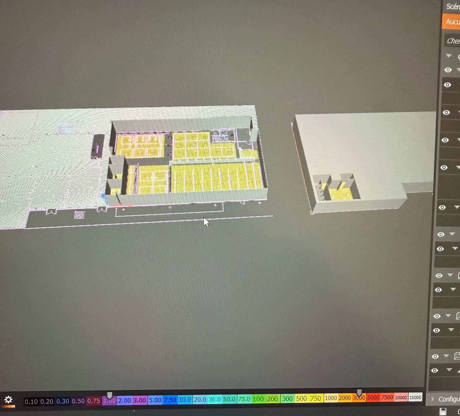 Un plan 3D d'une maison.