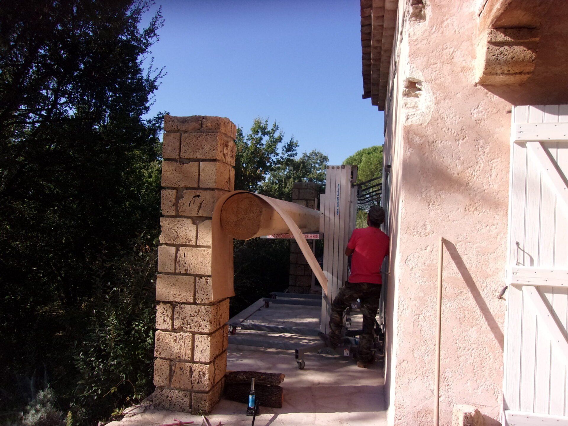 Installation d'auvent