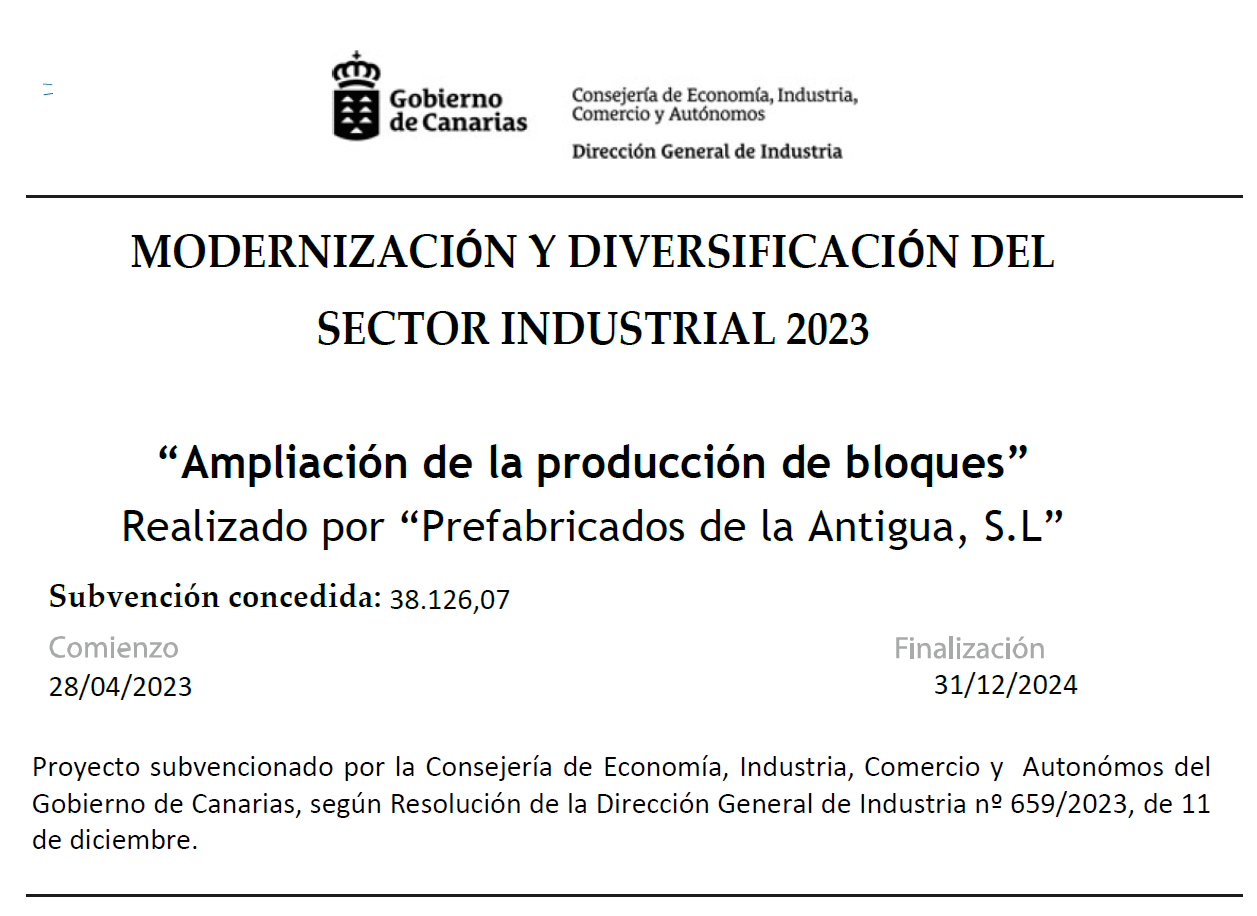 Un documento que dice modernización y diversificación del sector industrial 2023
