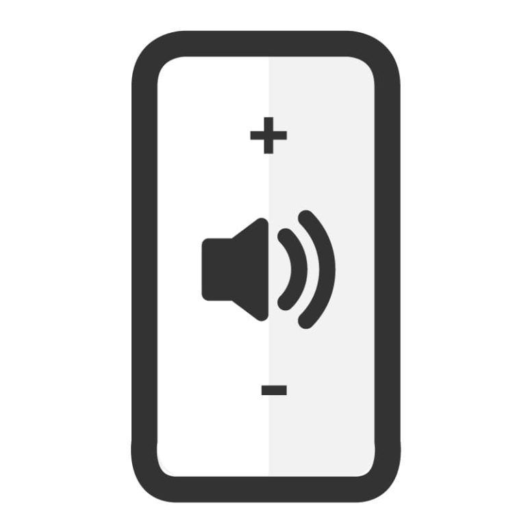 Un icono digital que muestra la pantalla de un teléfono inteligente con el símbolo de volumen del altavoz en el centro