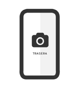 Un icono de smartphone con borde oscuro y un símbolo de cámara en el centro, con la etiqueta 