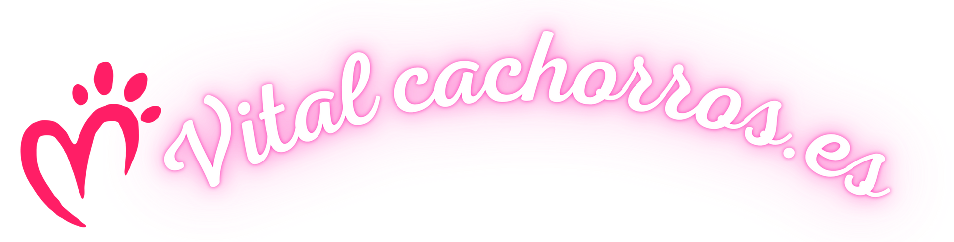 Un logo rosa y blanco para vital cachorros.es